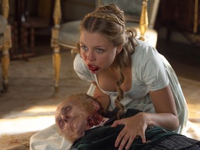 Jess Radomska in a scene from "Pride and Prejudice and Zombies." (Jay Maidment/Screen Gems, Sony)