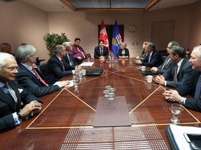 Prime Minister Justin Trudeau and Alberta Premier Rachel Notley meet with oil and gas producers at the Harry Hays Building in Calgary on Thursday February 4, 2016.
(Gavin Young/Postmedia)