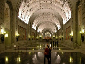 The solemn and stony basilica at the Valley of the Fallen holds the remains of Spain’s civil war victims. RICK STEVES PHOTO