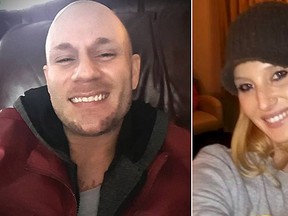 Blake Edward Fitzgerald, left, and Brittany Nicole Harper are seen in undated social media photos released by the U.S. Marshals service. (REUTERS/Handout via U.S. Marshals Service)