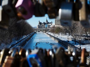The Rideau Canal Skateway is photographed from The Corktown Footbridge Friday February 05, 2016. (Darren Brown)