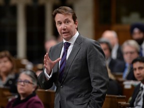 President of the Treasury Board Scott Brison respopnds to a question during question period in the House of Commons on Parliament Hill in Ottawa on Friday, Jan. 29, 2016.