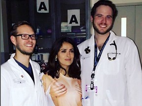 Salma Hayek posted this photo to her Instagram account after a head injury on-sent rushed her to the hospital. (Instagram.com/Salmahayek)