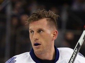 Rich Clune was demoted by the Toronto Maple Leafs to the AHL Marlies on Feb. 5, 2016. (BRUCE BENNETT/Getty Images/AFP)