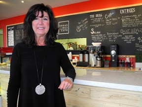 Michelle Quintyn, president and CEO of Goodwill Industries, Ontario Great Lakes is proud of what?s accomplished at the Edgar & Joe?s Cafe in the Goodwill Centre in London. (KATE DUBINSKI, The London Free Press)