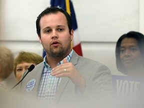 In this Aug. 29, 2014, file photo, Josh Duggar, executive director of FRC Action, speaks in favor the Pain-Capable Unborn Child Protection Act at the Arkansas state Capitol in Little Rock, Ark. Porn actress Ashley Stamm-Northup, who acts in adult films under the name Danica Dillon, filed a lawsuit Tuesday, Nov. 17, 2015, against Duggar, claiming the reality TV star assaulted her on two occasions when consensual sex in Philadelphia turned rough. (AP Photo/Danny Johnston, File)