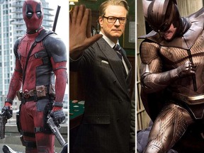 Photos from Deadpool, Kingsman: The Secret Service and Watchmen. (Handout photos)