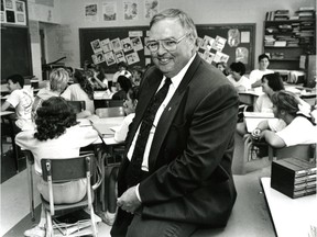 John Bates was director of education with the Frontenac County Board of Education when this photo was taken in 1991. (Whig-Standard file photo)