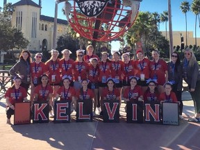 The Kelvin High School cheerleading team received a bronze at  a world cheerleading championship in Orlando, Fla., on the weekend.
