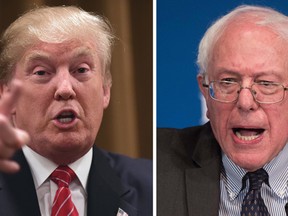 File photos of Republican presidential candidate Donald Trump and Democratic presidential candidate Bernie Sanders. (AFP/Files)