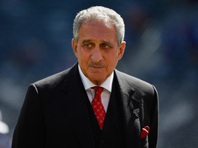 Arthur Blank owner of the Atlanta Falcons looks on prior to a game against the New York Giants at MetLife Stadium on September 20, 2015 in East Rutherford, New Jersey.   Alex Goodlett/Getty Images/AFP