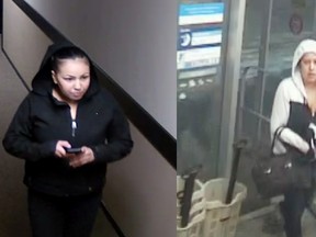 Police have released surveillance photographs of two women believed to be connected to an armed robbery in southwest Edmonton on Jan. 20.