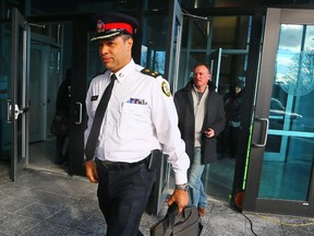 Peter Sloly, when he was still deputy chief, speaks to media after a training session for police encountering people in crisis at the Toronto Police College on Jan. 27, 2016. (Dave Abel/Toronto Sun files)