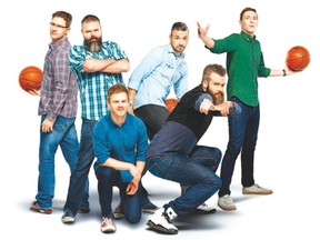 From left: The Starters’ Leigh Ellis, Jason Doyle, Matt Osten (crouching), Tas Melas, Trey Kerby (pointing) and J.E. Skeets.