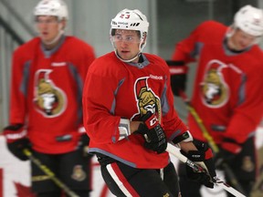 Ottawa Senators forward Tobias Lindberg skates during practice at Bell Sensplex in Ottawa on Sept. 10, 2015. (Tony Caldwell/Ottawa Sun/Postmedia Network)