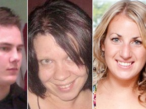 Michael MacGregor, left, and Tanya Bogdanovich, centre, pleaded guilty to first-degree murder in December in the sexual slaying of 27-year-old Noelle Paquette, right. (Supplied Photos)