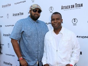 Jamie Jones (L) and Delious Kennedy of All-4-One.