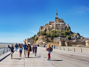 Hydraulic work around Mont St-Michel is complete, making it an island at high tide once again. (photo: Dominic Arizona Bonuccelli)