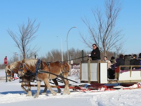 Horse-drawn sleigh rides will be offered at Heritage Park in Stony Plain as part of Family Day Fun, which is hosted by CEYS. The event will also include crafts, games, face painting, a bouncy castle and balloon art. - File photo