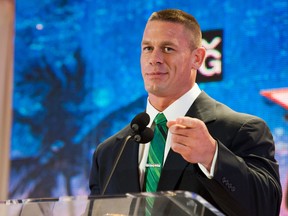 John Cena attends WWE SummerSlam Press Conference at Beverly Hills Hotel on August 13, 2013 in Beverly Hills. (Valerie Macon/Getty Images/AFP)