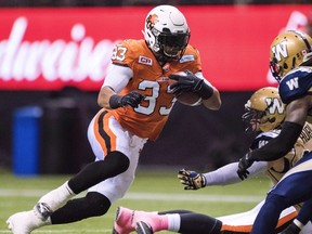Andrew Harris is happy to trade in his B.C. Lions jersey for a chance to play for his hometown Blue Bombers. (THE CANADIAN PRESS/Jimmy Jeong file photo)