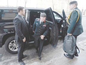 Chief of Defence Staff General Jonathan Vance arrives to the National Press Theatre in Ottawa on Monday. (Sean Kilpatrick, The Canadian Press)