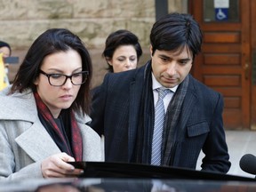 Jian Ghomeshi  leaves  Old City Hall on Feb. 11 after closing arguments at  his trial. (CRAIG ROBERTSON, Toronto Sun)