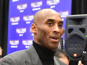 Western Conference forward Kobe Bryant of the Lakers looks on during media day for the 2016 NBA All-Star Game in Toronto on Friday, Feb. 12, 2016. (Bob Donnan/USA TODAY Sports)