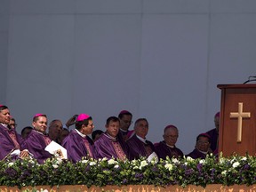 Pope Francis celebrates Mass in Ecatepec, Mexico, Sunday, Feb. 14, 2016. (AP Photo/Christian Palma)