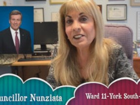 An image featuring Councillor Francis Nunziata which was taken from a Valentine`s Day video issued by Mayor John Tory`s office.