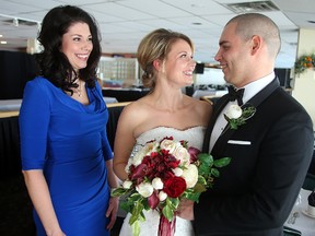 (L-R) Chelsea Obsniuk, Vana and David Smart are seen at Assiniboia Downs in Winnipeg, Man. Tuesday February 02, 2016. They will be participating in the Big Deal Wedding Expo later this month.