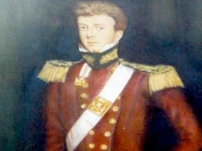 William Kingdom Rains, a 19th-century British Army veteran, shown in this portrait, tried to establish his own utopia on St. Joseph Island in Ontario, but his dream crumbled amid money woes.