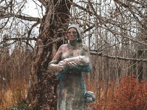 Interned Madonna statue.