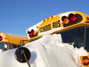 Snow school bus