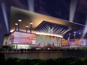 An image of a planned integrated entertainment venue at Woodbine Racetrack. (Supplied/BBB Architects and Woodbine Entertainment Group)