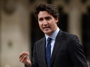 Prime Minister Justin Trudeau responds to a question during question period in the House of Commons on Parliament Hill in Ottawa on Tuesday, Feb. 16, 2016. (THE CANADIAN PRESS/Sean Kilpatrick)