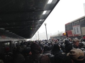 The wait from the bus to Kanata from the Rideau Centre. (TWEET FROM TAMMY BOISSONNEAULT)