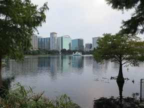 Lake Eola is a pretty spot in downtown Orlando. Try a romantic stroll around the lake under the stars, or rent a swan boat and enjoy the fresh air. JIM BYERS/Special to Postmedia Network