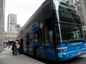 A Megabus coach in Montreal on Oct. 25, 2012. (Toronto Sun files)