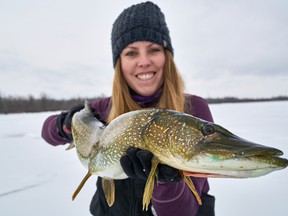 Ashley Rae with a northern pike she caught while targeting panfish. (Supplied photo)