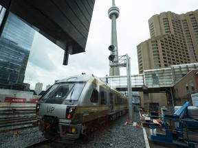 The UP Express pulls out of Union Station April 22, 2015. (Craig Robertson/Toronto Sun)