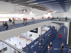 The proposed changes at Northlands includes turning the arena into a multi-sheet tournament facility. (Supplied)