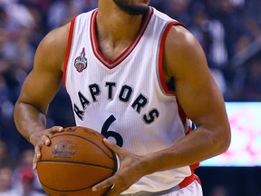 Raptors' Cory Joseph says the team is good enough without making a trade deadline deal to add depth for an extended playoff run. (Dave Abel/Toronto Sun)