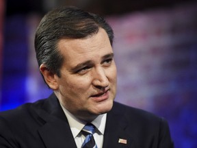 U.S. Republican presidential candidate Ted Cruz appears during a commercial break in a campaign town hall hosted by CNN in Greenville, South Carolina February 17, 2016.  REUTERS/Rainier Ehrhardt