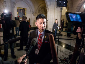 Pabjote (PJ) Lakhanpal, 19, meets politicians on Parliament Hill as part of his Make-A-Wish Foundation wish to be Prime Minister for the day. ERROL MCGIHON / POSTMEDIA