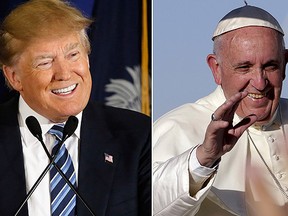 Republican presidential candidate Donald Trump, left, and Pope Francis, right, are pictured in these file photos. (AP and Reuters Files)