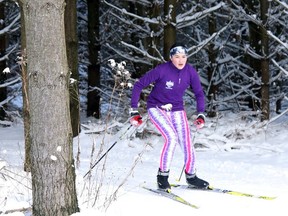 Huron Park Secondary School skier Emily Ukos skis in the junior girls' race at TVRA finals Feb. 11 at Windy Hills Farms outside of Thamesford. Oxford County schools will send 21 skiers to WOSSAA nordic skiing Thursday at Highlands Nordic in Duntroon. (John Ukos/Special to the Sentinel-Review)