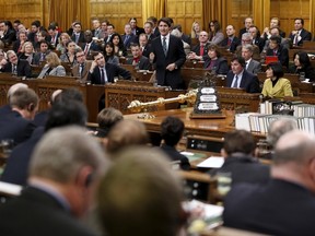 Canada's Prime Minister Justin Trudeau speaks during Question Period in the House of Commons on Parliament Hill in Ottawa, Canada, February 17, 2016. REUTERS/Chris Wattie