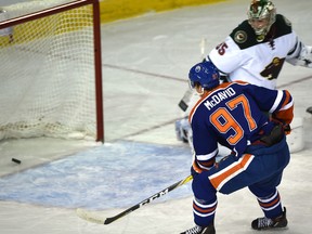 Connor McDavid scored his 10th goal in his 22nd NHL game Thursday against the Wild. (Ed Kaiser)