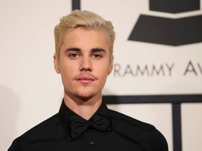 Singer Justin Bieber arrives at the 58th Grammy Awards in Los Angeles, California February 15, 2016.  REUTERS/Danny Moloshok